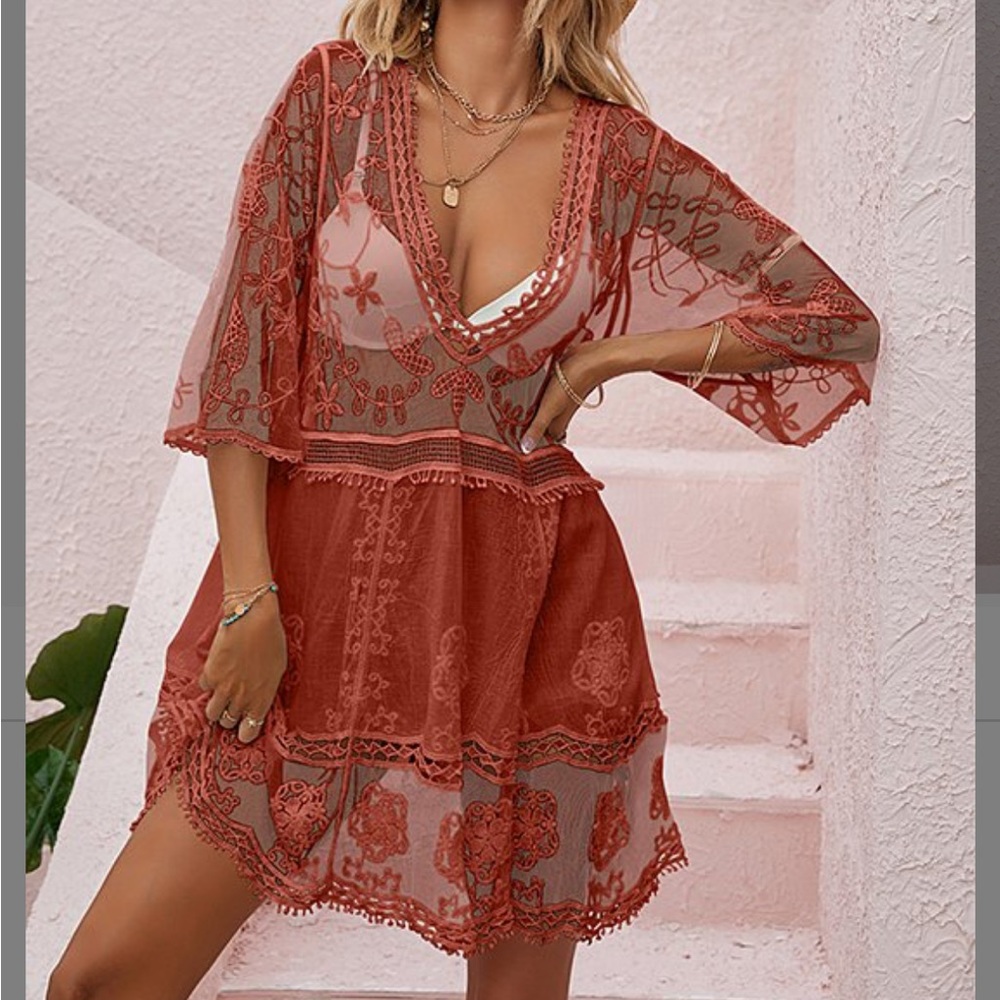 Lace cover up/ tunic top